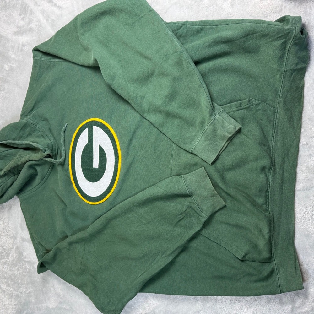 NFL TEAM APPAREL Green Bay Packers Mens 2XL Green Embroidered Logo Hoodie
